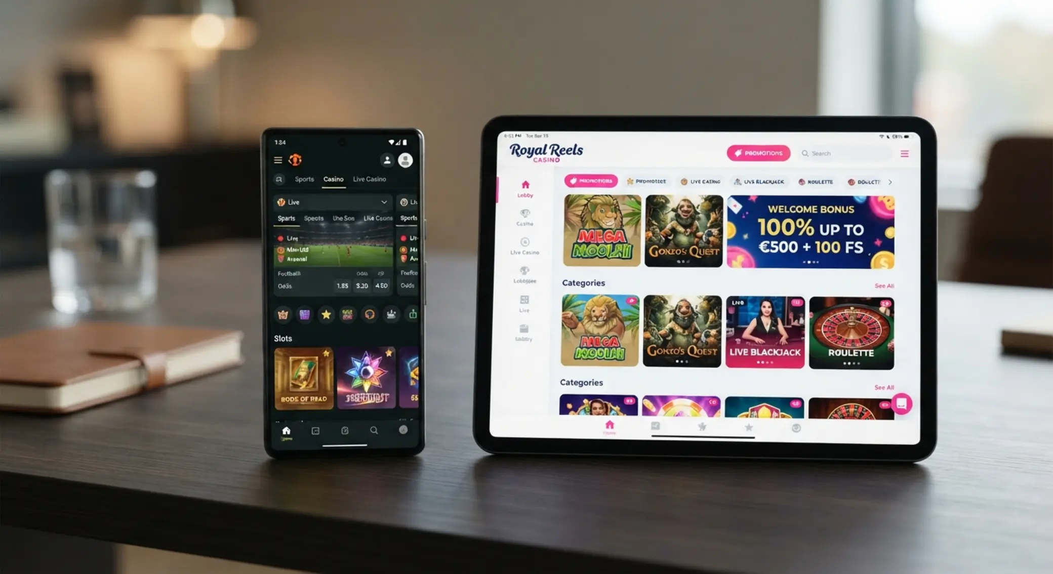 Mobil kaszinó felületek okostelefonon és tableten