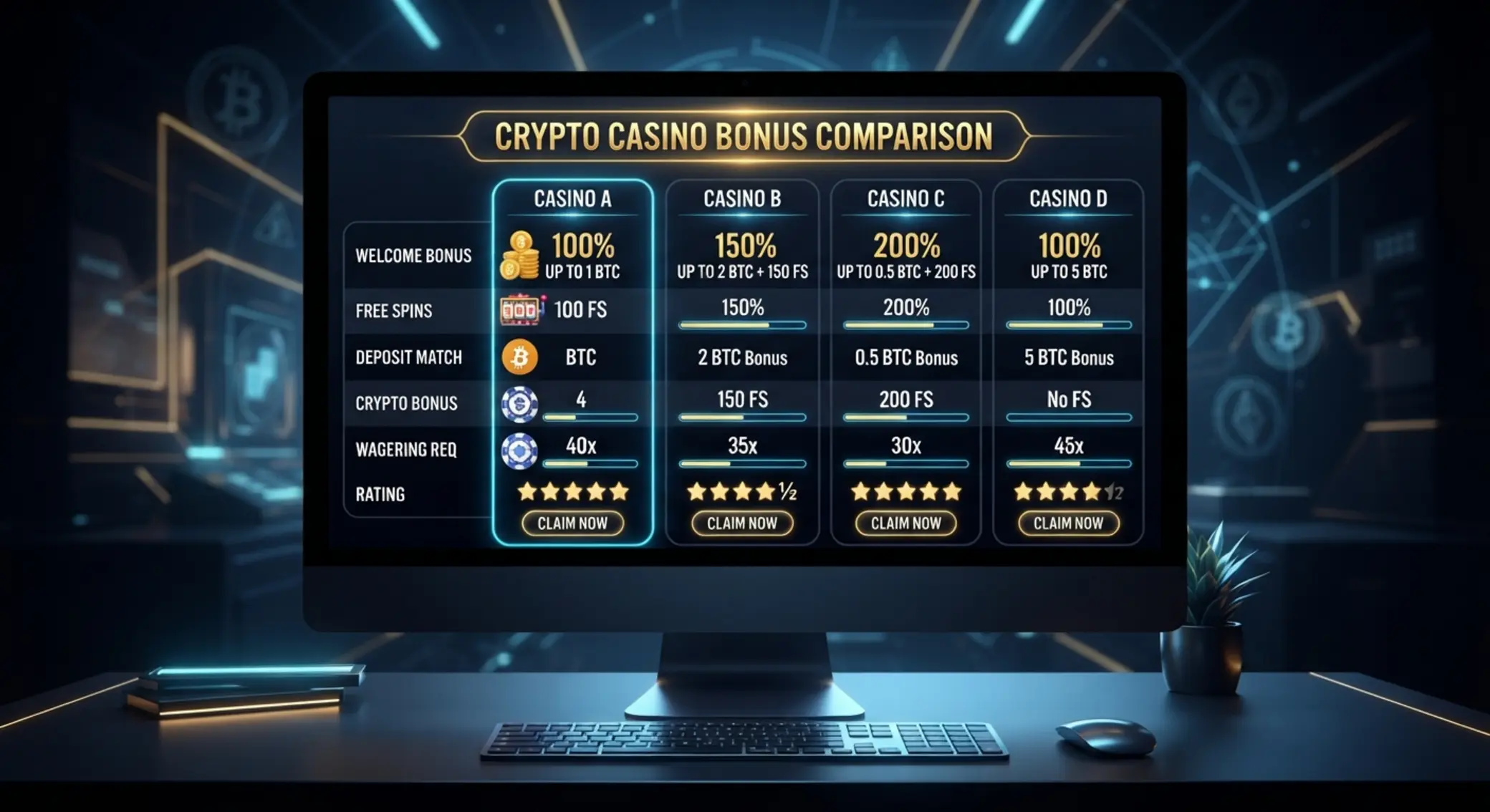Kripto no deposit bónuszok összehasonlítása Kripto kaszinó bónuszok összehasonlítása monitoron