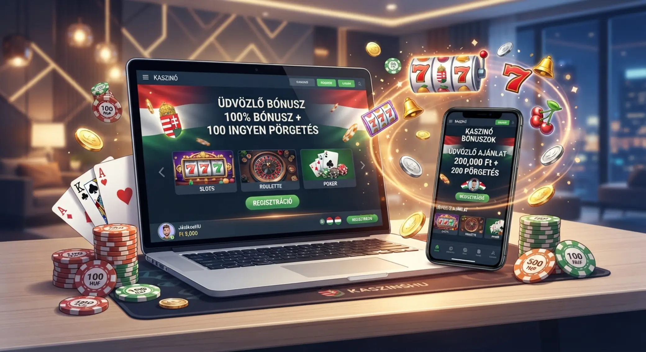 Magyar online kaszinó bónuszok digitális felületen