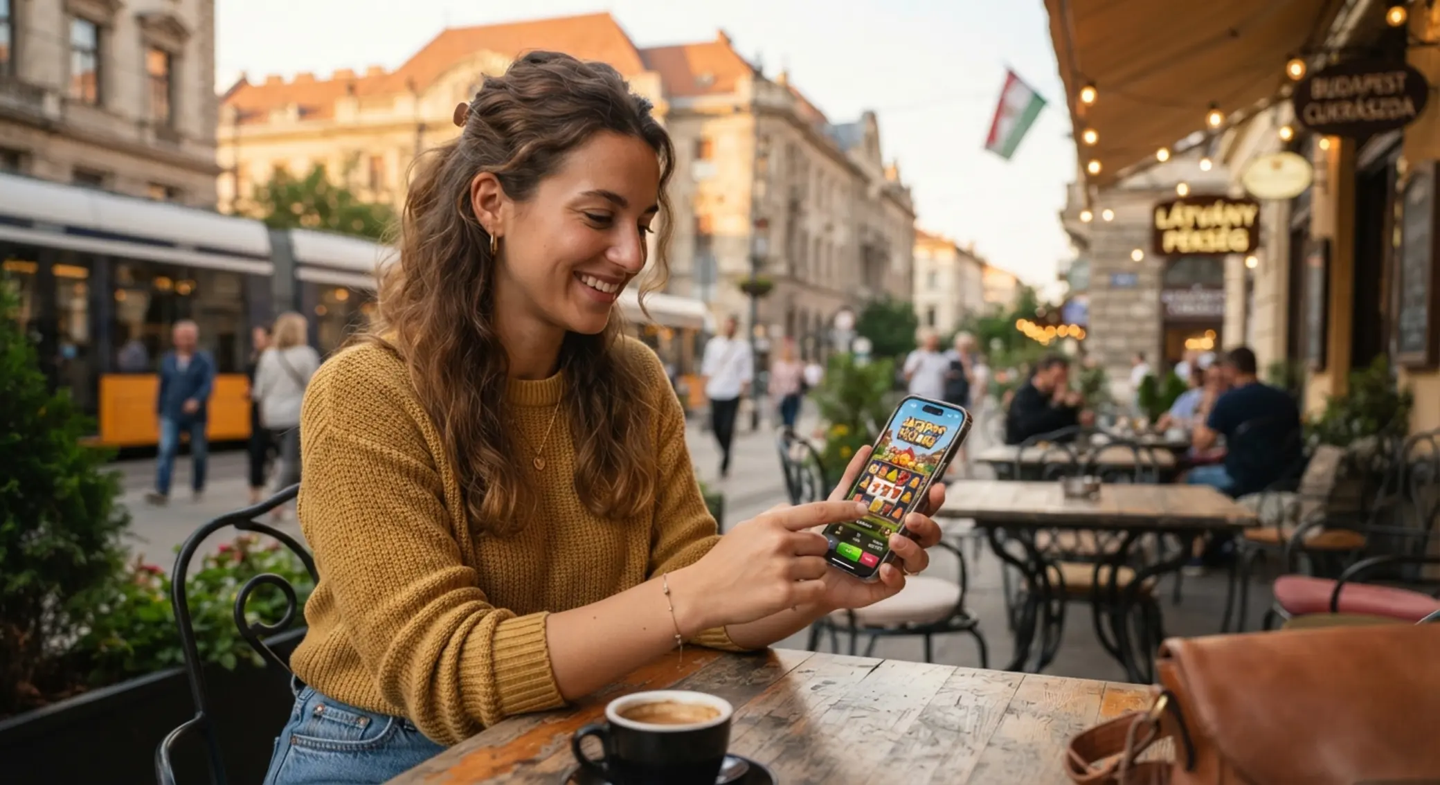 Játékos mobiltelefonon online kaszinózik